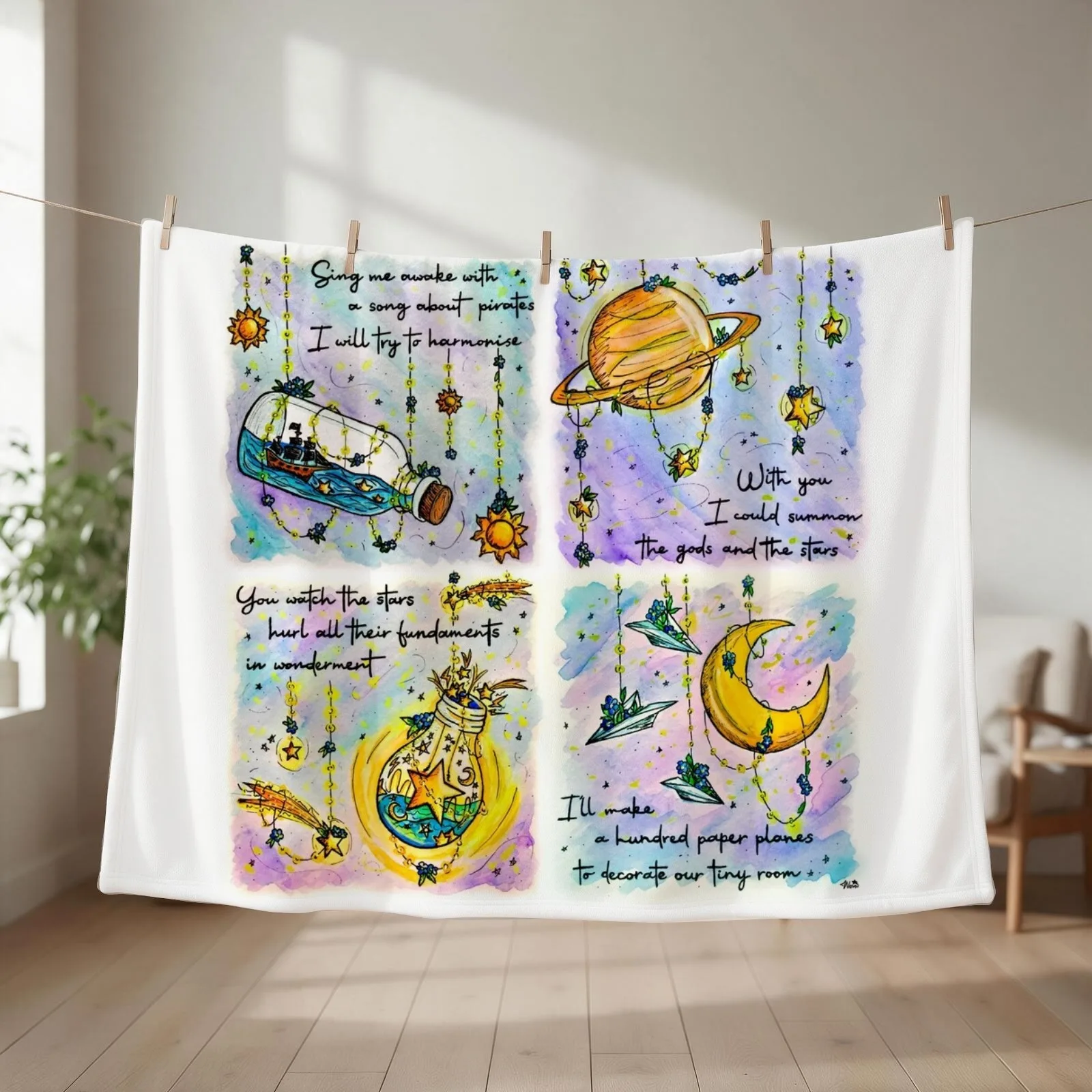 Fairy Lights Series Inspired by The Amazing Devil Throw Blanket couch cozy soft plush fuzzy picnic outdoor blanket