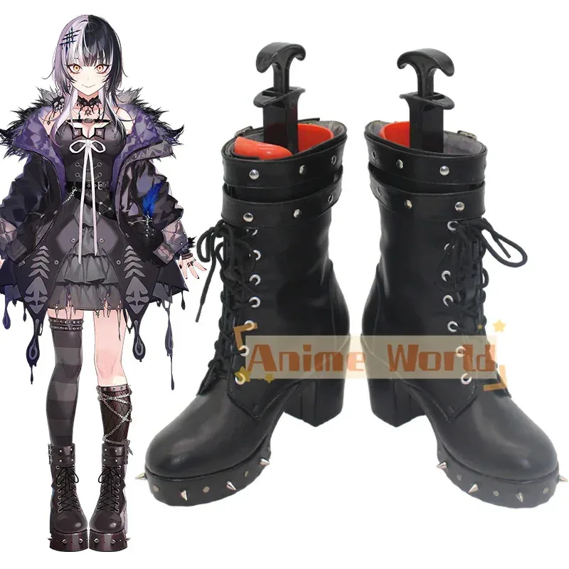 qq 123Hololive Virtual YouTuber Hololive -Advent- EN Shiori Novella Scarpe Cosplay Stivali di Carnevale di Halloween Realizzati su misura