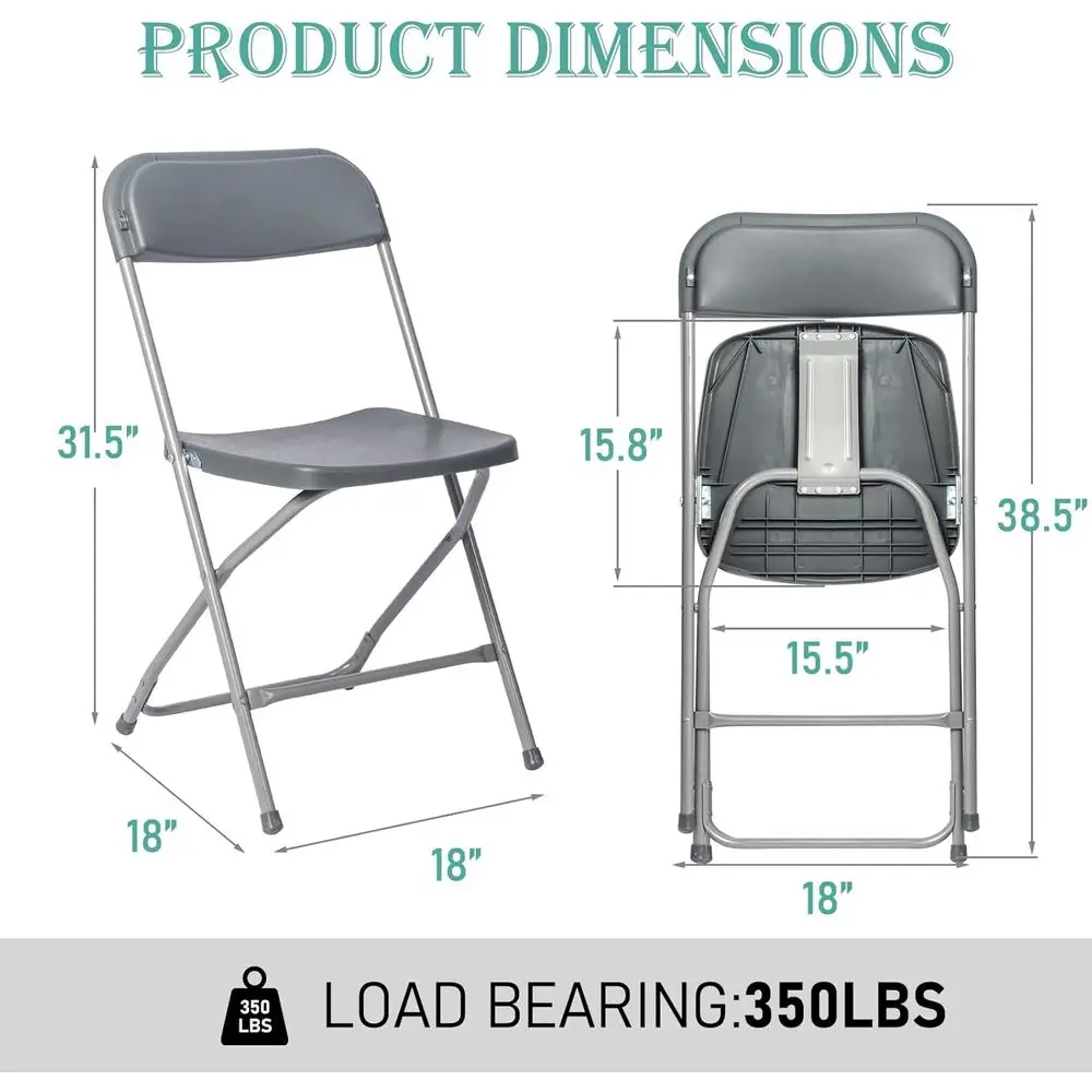 Gray 20-Piece Stackable Plastic Chairs with Steel Frame, Suitable for Indoor and Outdoor Use, Ideal for Weddings, Parties, and P