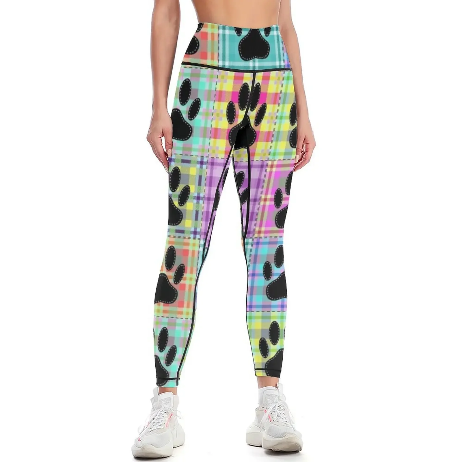

Dog Paw Pattern Quilt Print Leggings sportswear gym Sweatpants exercise clothing for gym's sportswear Womens Leggings