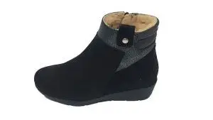 Ankle boots/boots/Drucker/woman/nubuck leather/fit insoles Orthopedic plate closure with zippers textile lining inside non-slip rubber sole