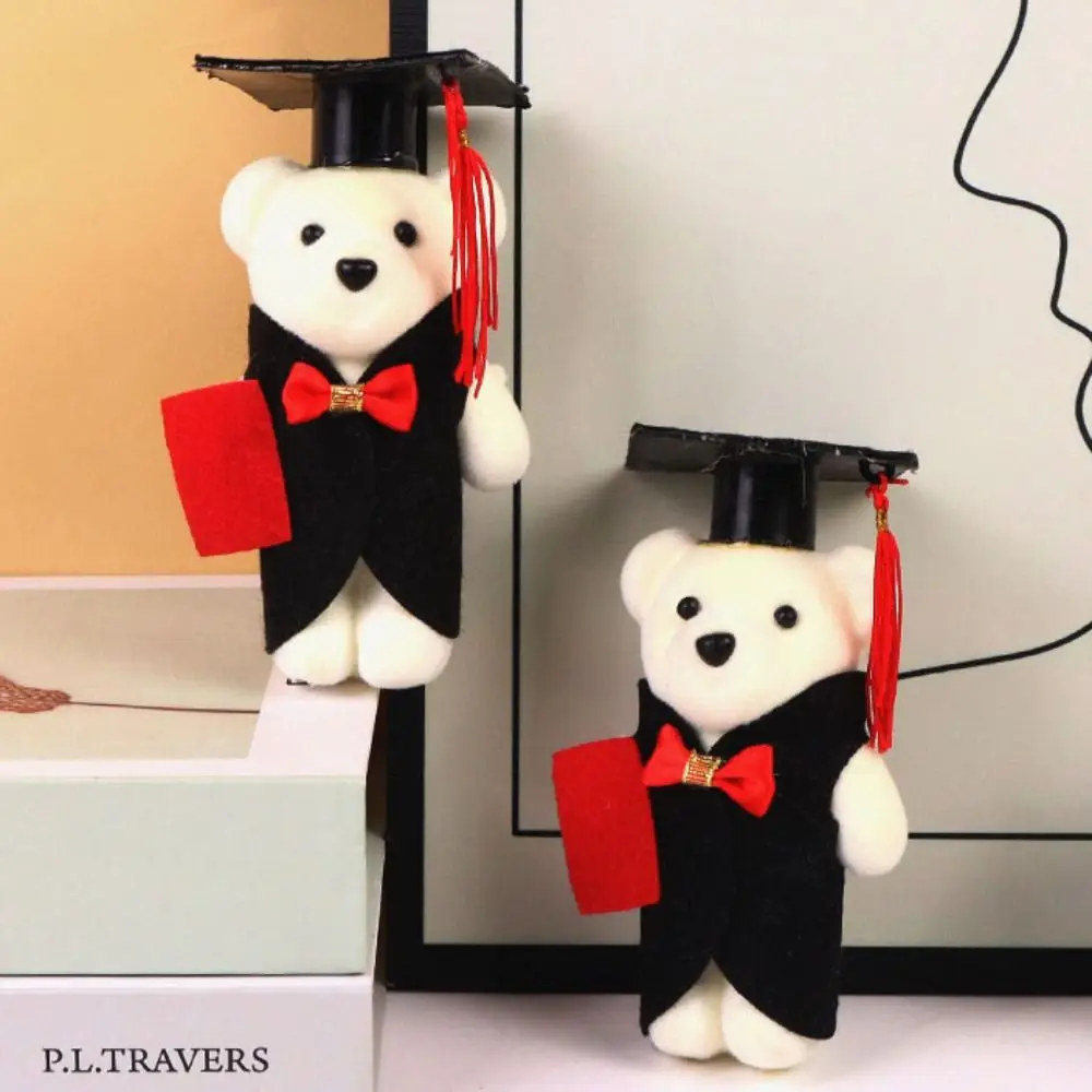 

10 pcs/set Graduation Season Graduation Bear Doll Celebrate Party Foam Bear Mini Bear Flower Bouquet Pendant Decorative