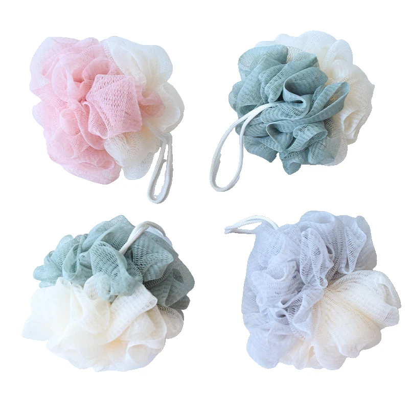 Soft Mesh Bath Lace Balls Skin Cleaning Brush Shower Puff Body Cleaner Exfoliating Scrubbers Bath Flower Bathing Accessories