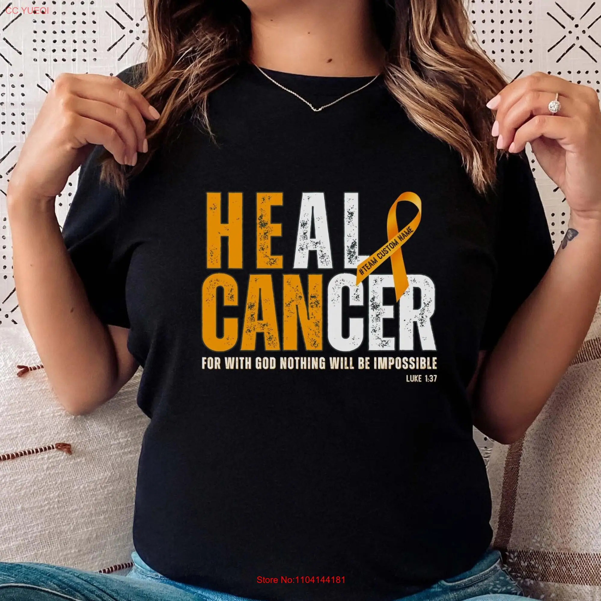 Personalized Heal Cancer Leukemia Awareness Christian T Shirt Motivational Patient long or short sleeves