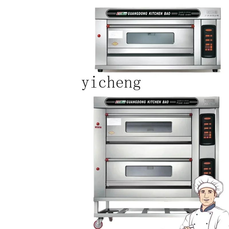 Tqh Gas Oven Commercial Large Capacity 220V Large Electric Oven Commercial Baking Dedicated Two-Layer Four-Plate