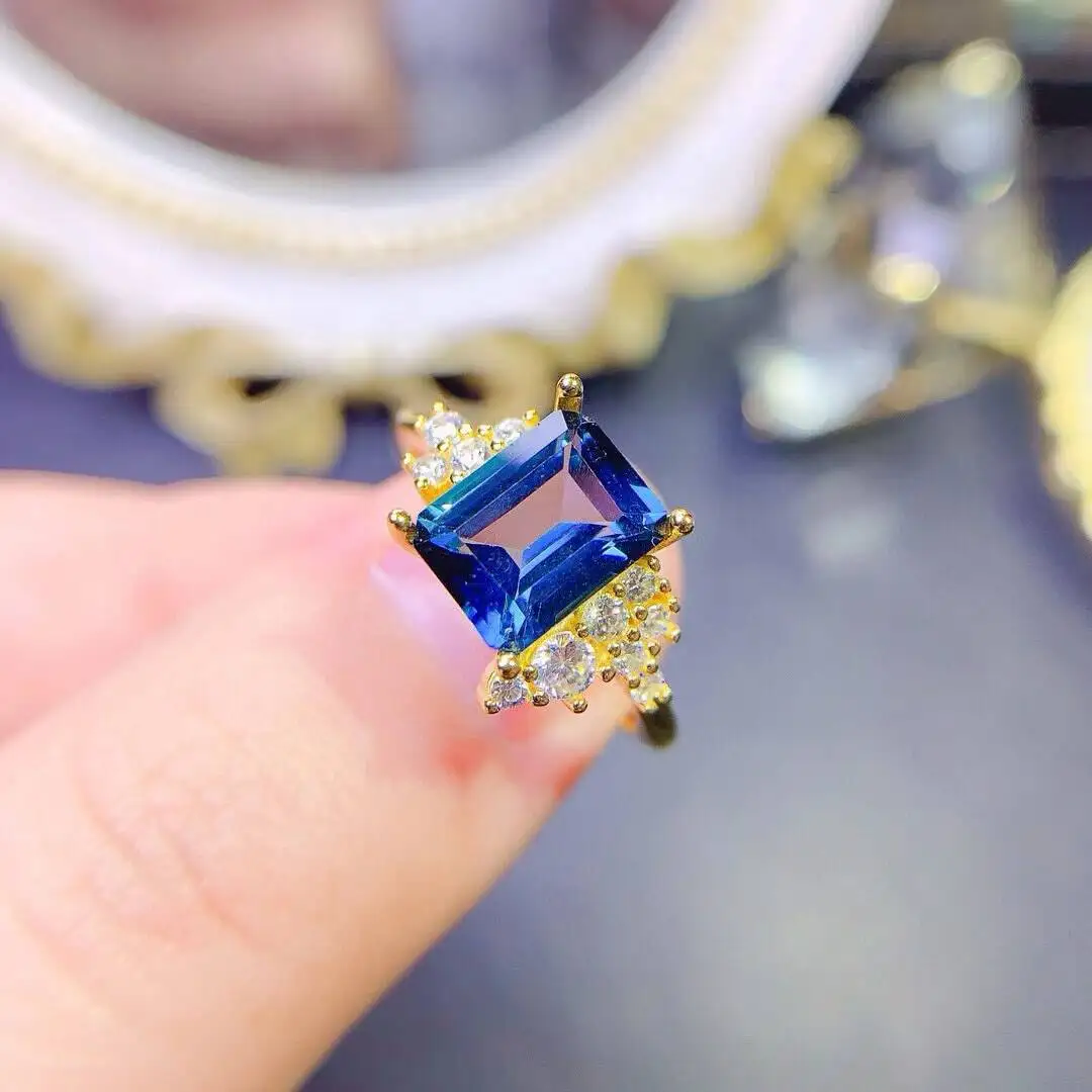 

KJJEAXCMY New style Jewelry Natural Women's Topaz ring 925 silver inlay Colorful and splendid Crystal pure fire flash explosion