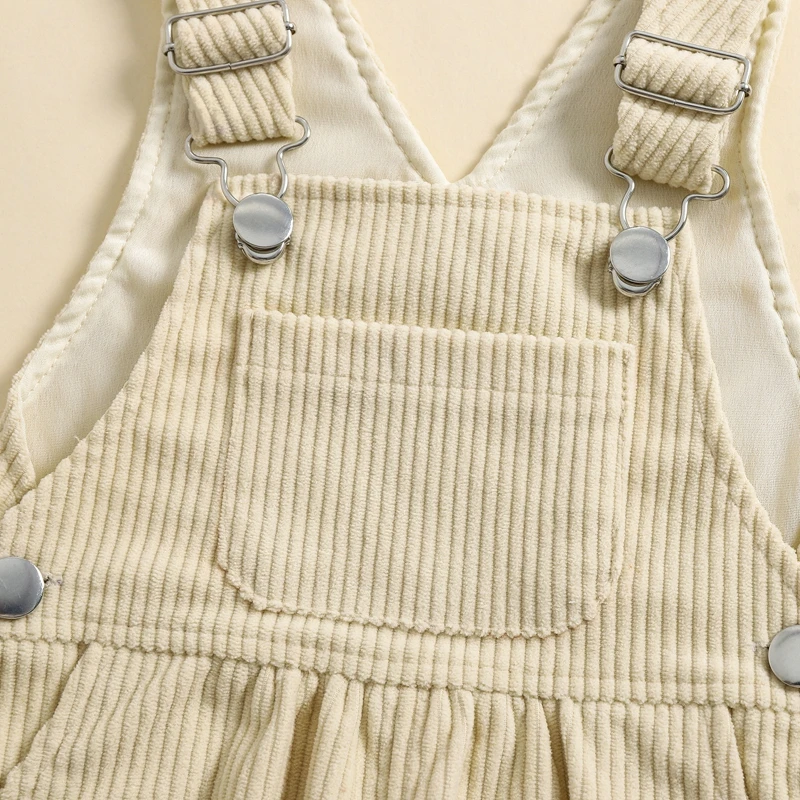 2024-07-18 Lioraitiin 3-24M Baby Girl Summer Overalls Infant Wide Leg Solid Color Jumpsuit Front Pocket Suspender Pants Outfits