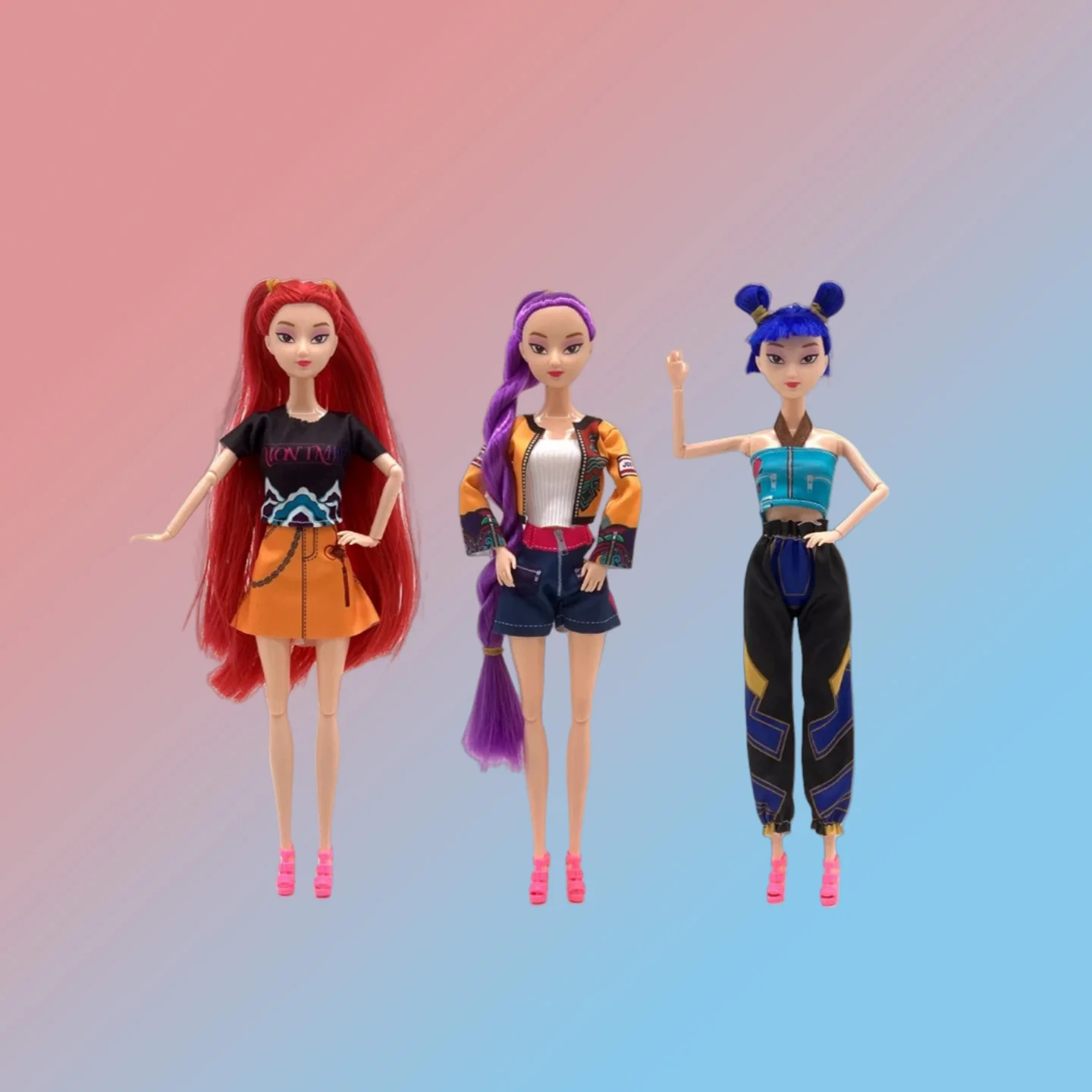 2026 신제품 데몬 헌터 액션 피규어 장난감 더피스 타이거 루미 미라 조이 수시 컬러풀 라이트 팬 크리스마스 선물 아름다운 인형