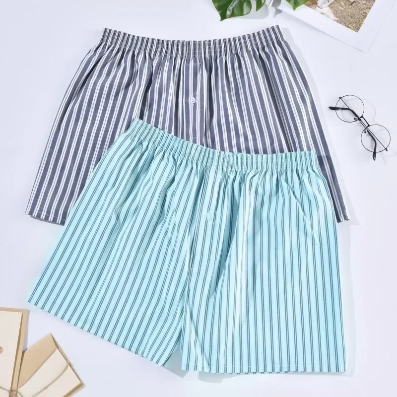 กางเกง Homewear Arrow ลายสก๊อตหลวมลายชุดชั้นในสบายๆนักมวยผู้ชายนอนสบายกางเกงขาสั้นกางเกงผ้าฝ้ายบุรุษ