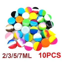 10PCS Silicone Container 2ML 3ML 5ML 7ML 11ML Jar Storage Box Nonstick Concentrate Containers Jars Oil Wax Case