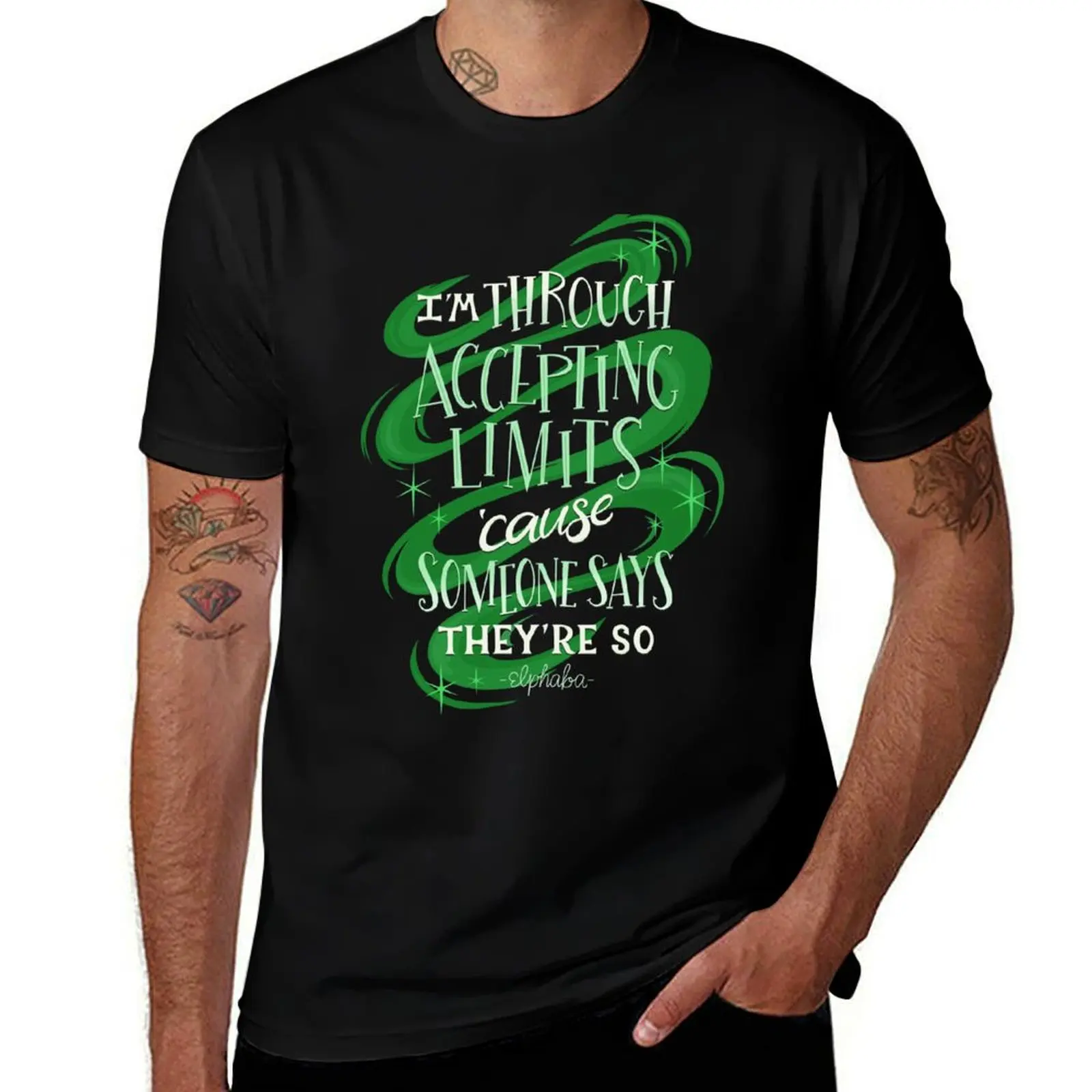 Wicked Defying Gravity Elphaba Musical Quote T-Shirt Festival Casual Short Sleeve