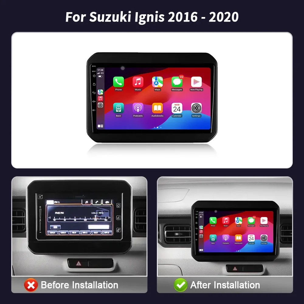 Wireless CarPlay Screen Stereo Android For Suzuki Ignis 2016-2020 Car Radio Multimedia Player Navigation