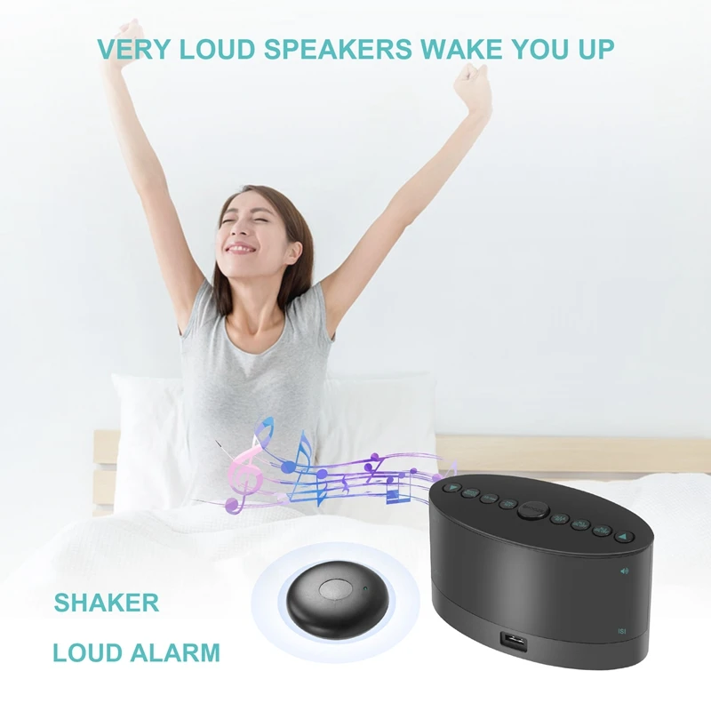 Extra Loud Alarm Clock with Wireless Bed Shaker,Vibrating Dual Alarm Clock for Heavy Sleepers, Deaf and Hearing-Impaired-AT35