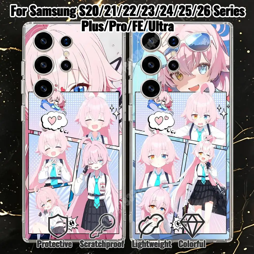 Blue Archive Takanashi Hoshino Phone Case for Samsung Galaxy S21 22 23 S24 25 26 Ultra Plus FE Lite Transparent Protector