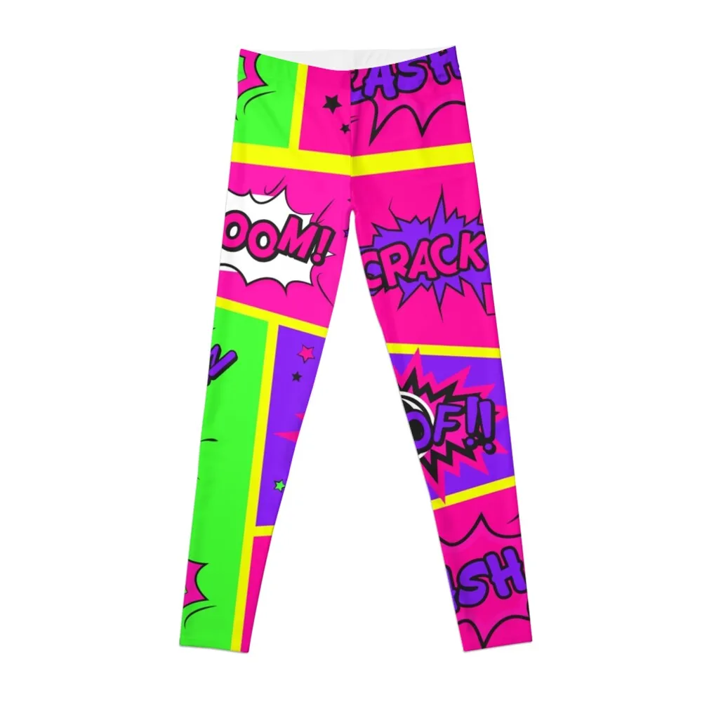 Bright and Colorful Comic Book Art Leggings leggins push up woman active wear women