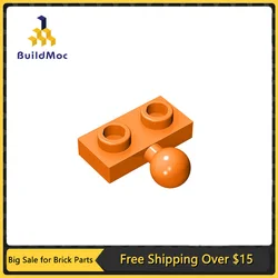 10Pcs MOC Parts 14417 Plate Modified 1 x 2 with Tow Ball on Side Compatible Bricks DIY Building Blocks Particle Kid Toy Gift