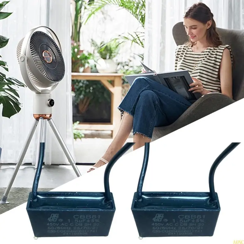 A0NC 2Pieces 팬을위한 세트 스타터 구성 요소 업그레이드 인력 팬 모터 커패시터 업그레이드