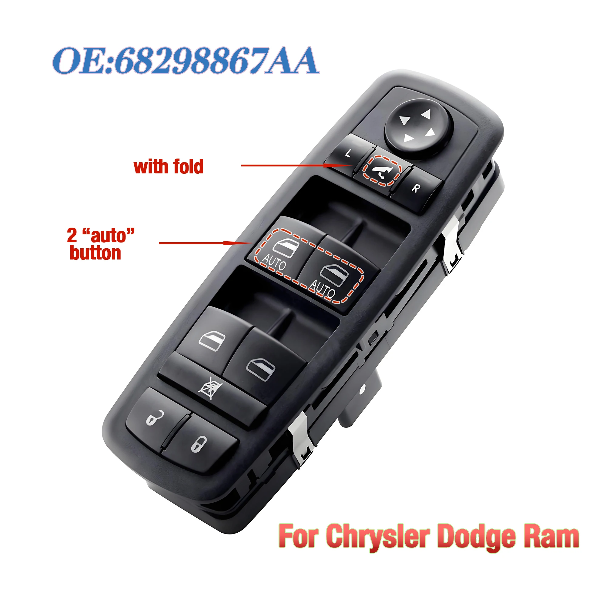 68298867AA 68141890AA For Chrysler Town & Country Dodge Grand Caravan Ram 2012-2017,Master Power Window Glass Lifter Switch view 3