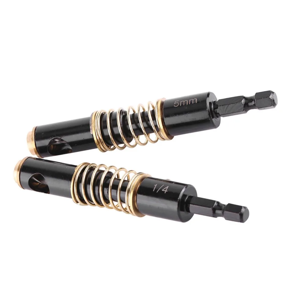 

2 шт., 5 мм и 1/4 дюйма, самоцентрирующееся сверло, 1/4 дюйма, шестигранный хвостовик для дерева и пластика, набор центральных сверл, подпружиненное направляющее