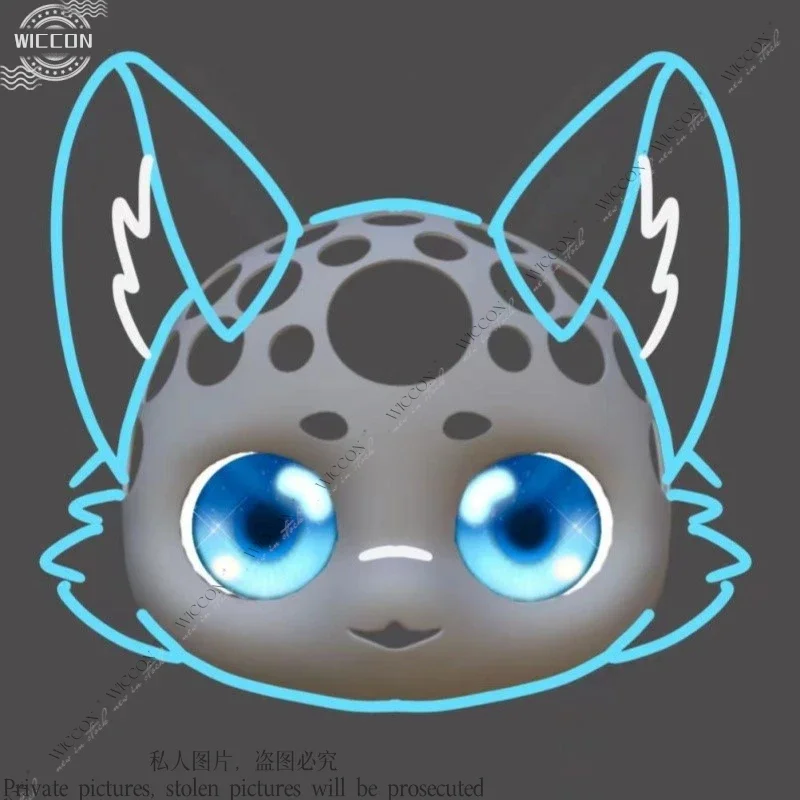 قناع كيمونو Fursuit قناع Canidae قناع جمجمة فروي كيغ حيوان لطيف لحفلة الهالوين قناع ياباني للنساء والرجال قناع من نوعين