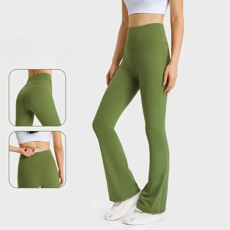 

Yoga Wide-leg Flared Trousers High Waist, Hip Lift and Abdomen, Casual Versatile Nude Comfort, Elastic Fitness Pants Yoga Pants