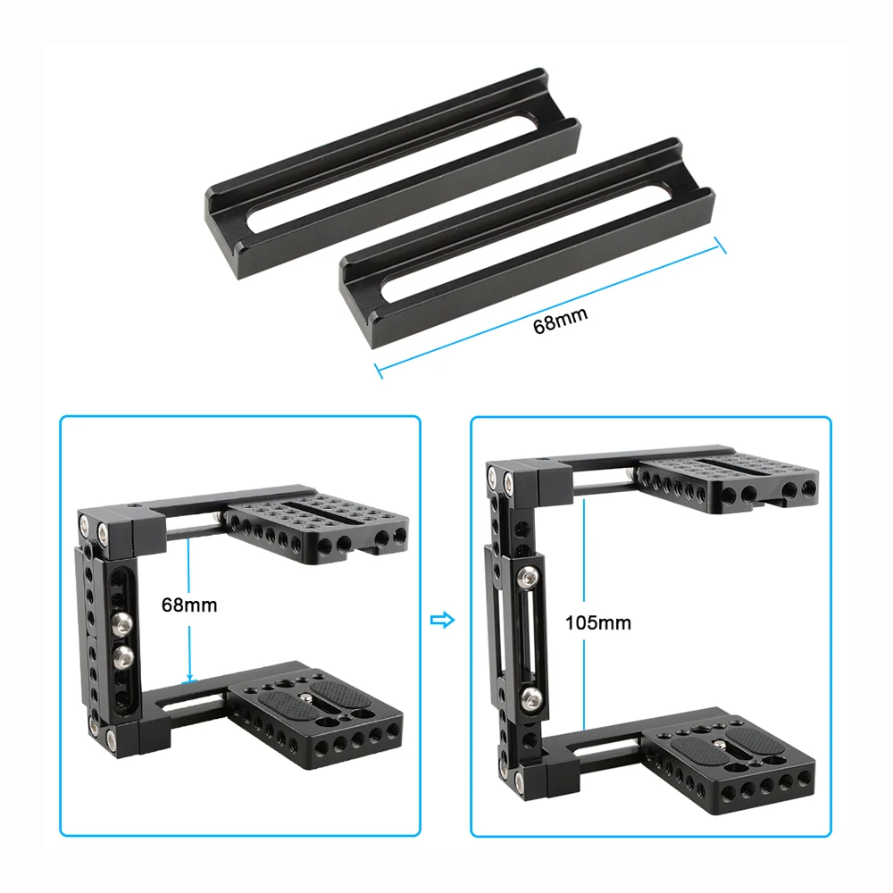 Kayulin Dual-use Adjustable Dslr Camera Cage Kit with Wooden and Side Handle Grip for Universal Dslr Cameras