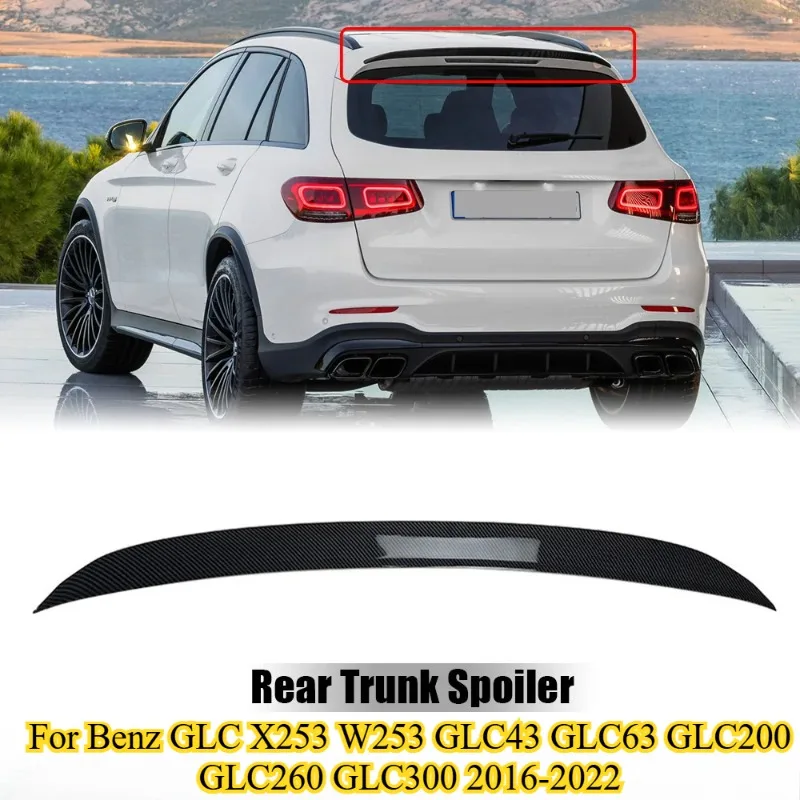 

Car Rear Spoiler Wing Trunk Lip for Benz GLC X253 W253 GLC43 GLC63 GLC200 GLC260 GLC300 2016-2022 Glossy Black/Carbon Fiber Look