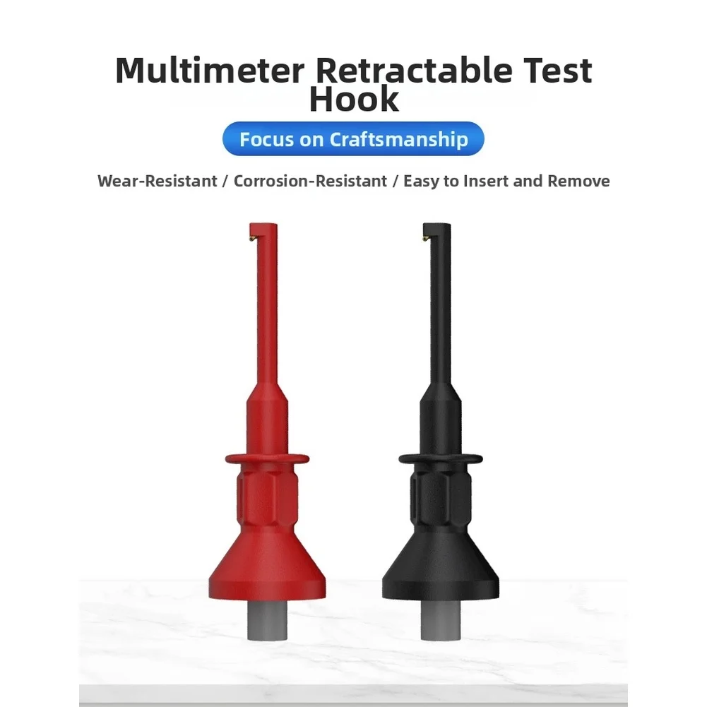 Digital Multimeter Test Hook 2mm 4mm Banana Connector Retractable Probe For CATIII 1000V/Max.10A Multimeter Test Leads