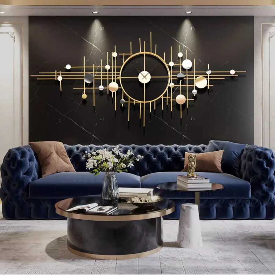 Living Room Wall Clock Pieces Quartz Elegant Unique Round Home Wall Clock Decoration Gift Art Gold Kitchen Wandklok Wall Decor