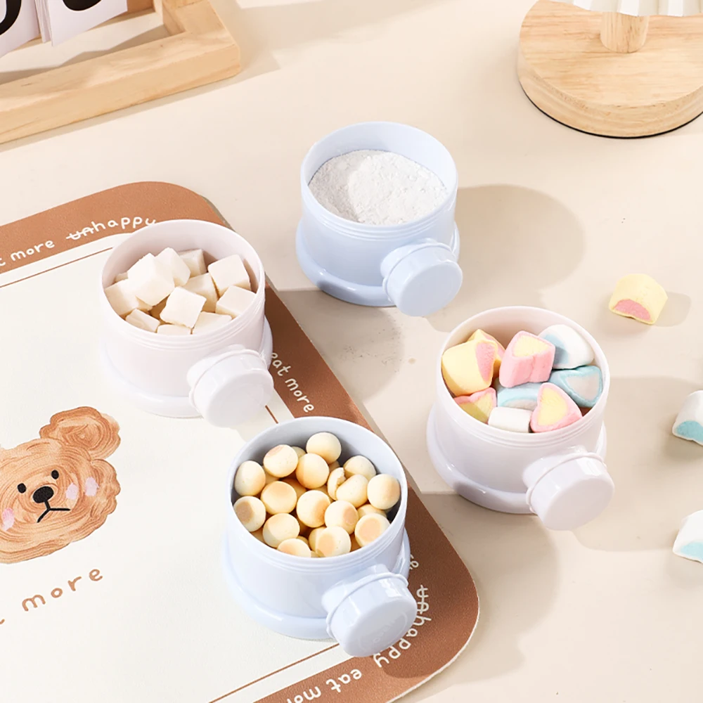 4 طبقة الدب نمط المحمولة صندوق مسحوق الحليب فتحات متعددة الحبوب الكرتون الرضع طفل الغذاء صندوق تخزين طفل حاوية للوجبات الخفيفة