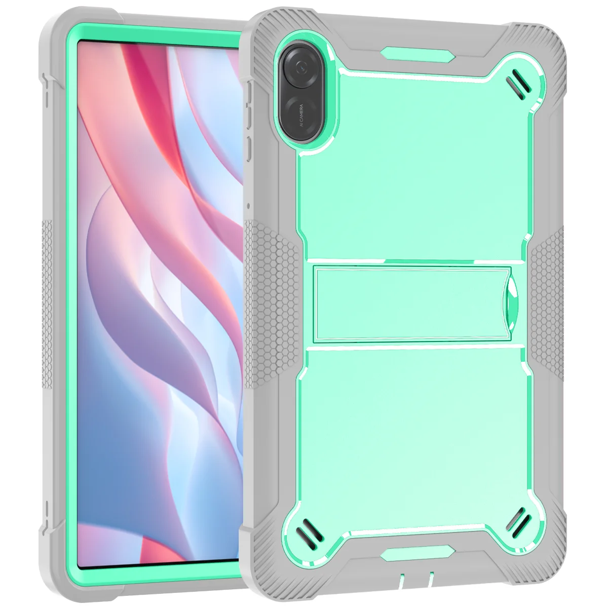 

For Honor Pad 10 12.1 inch 2025 Heavy Duty Armor Stand Cover Kids Silicone PC Case For Honor Pad X9A 11.5 X8A 11 X8 Pro X9 11.5