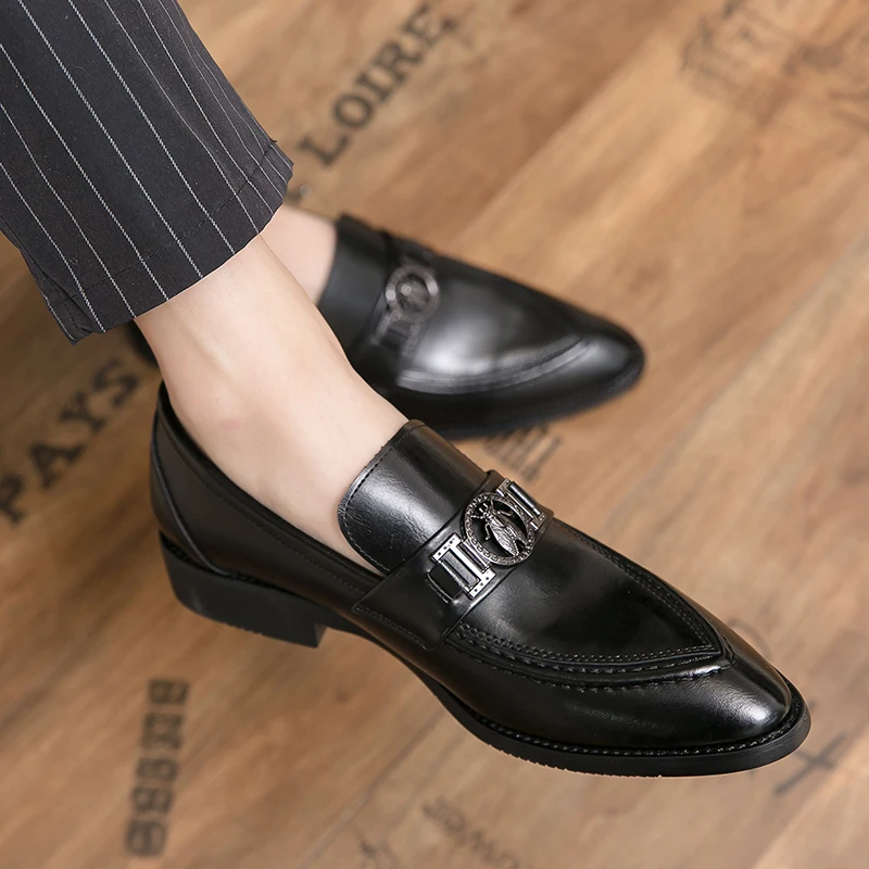 Luxury Men's Leather Shoes Fashion Wedding Party Shoes Luxury Men's Designer Business Flats Large Size Loafers Formal Shoes 2023