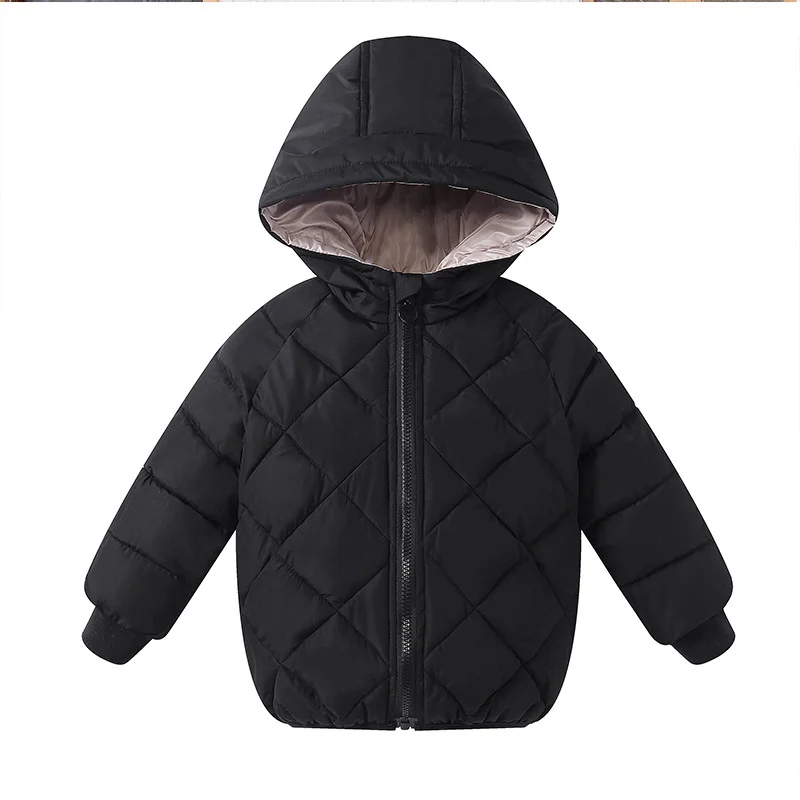 New Kids Padded Coat Boys Hooded Outerwear Girls Warm Jacket Autumn Winter Children Clothing Baby Fashion Zipper Clothing 3-8Y