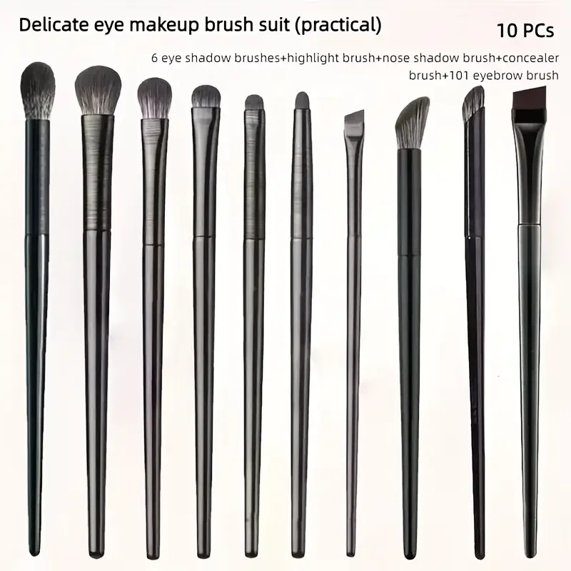 Zachte oogschaduwborstel 10-delige set oogcosmetica toepassen eyeliner potlood mes oogdetail kleine make-upborstel
