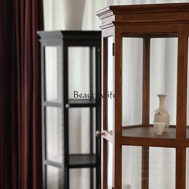 

yj19 French Retro Transparent Glass Display Cabinet for Home Jewelry Display Island Cabinet