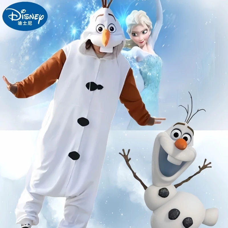 Disney Cosplay Costume pour adultes et enfants, vêtements de nuit de dessin animé souriants, robe de soirée, pyjama bonhomme de neige OlPG congelé, combinaison, jouets cadeaux, stock