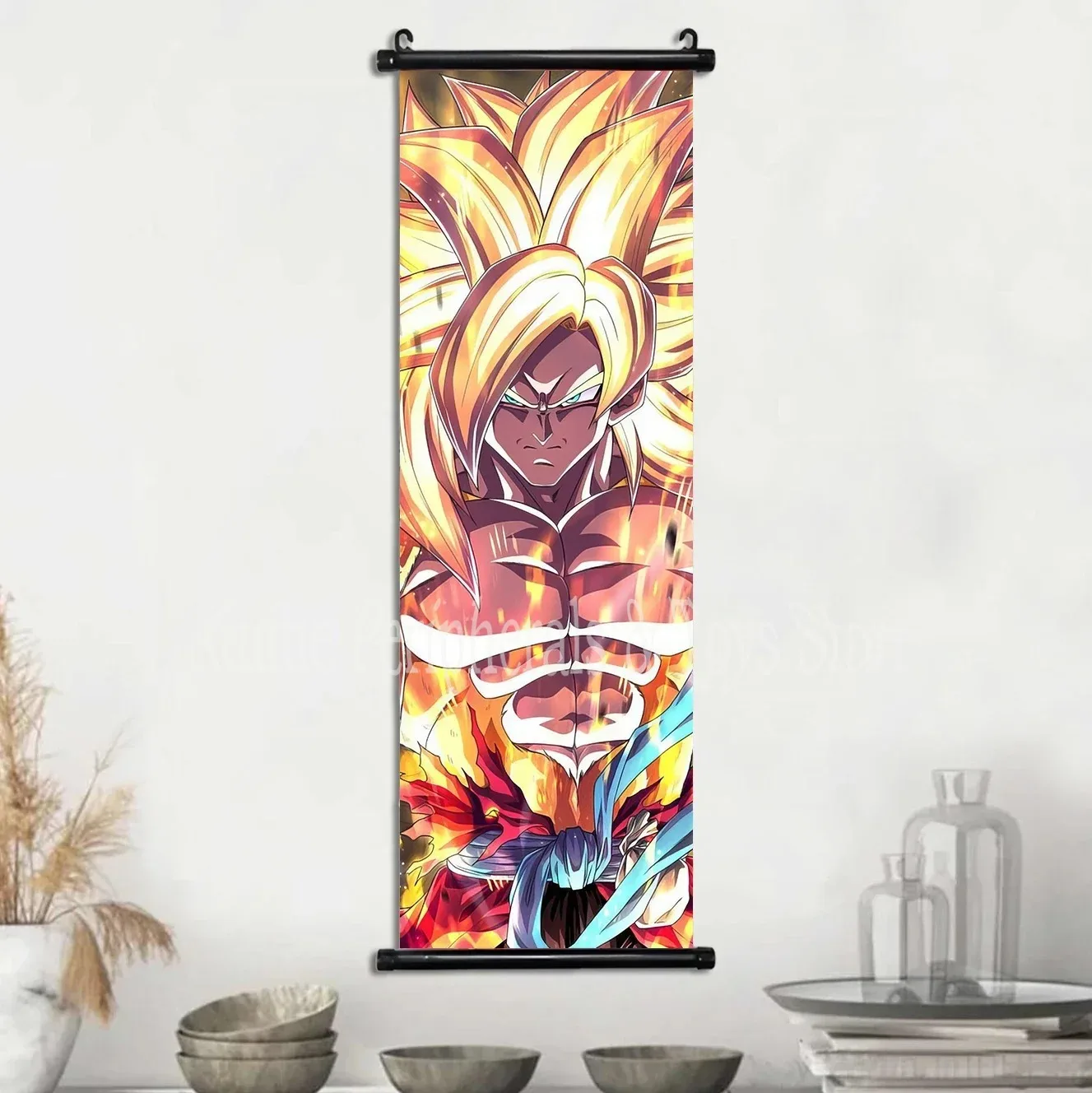 Bandai Gedrucktes Dragon Ball Poster, Anime-Wandkunst, Goku-Bilder, Bej Defensa, Gemälde auf Leinwand, Super Saiyajin, hängende Schriftrollen, Heim- und Raumdekoration 6