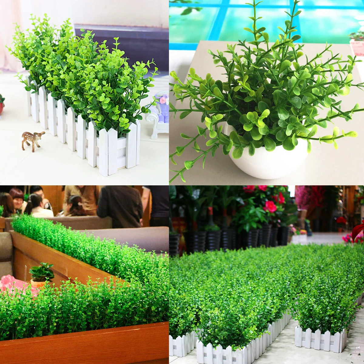

6pcs Artificial Eucalyptus Foliage Waterproof Sunproof Lifelike Decor For Home Office Window Coffee Table Indoor Outdoor Fake