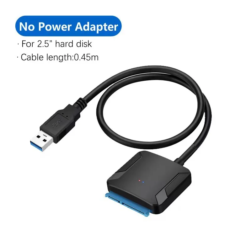 USB 3.0 para cabo adaptador SATA, 5Gbps, transmissão rápida, conversor, 2.5 ", 3.5", HDD externo, SSD, disco rígido Up Adapter