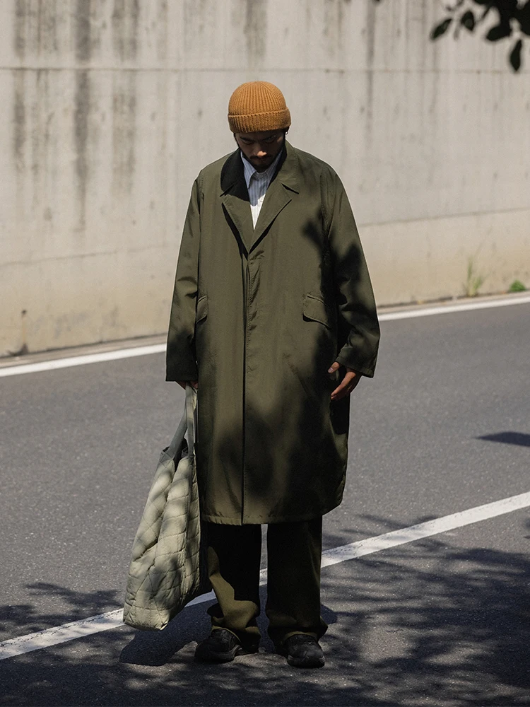 

Мужская ветровка Noears в японском стиле, винтажная, свободного кроя, из нейлона, тонкая, двусторонняя, водонепроницаемая, средней длины, модная