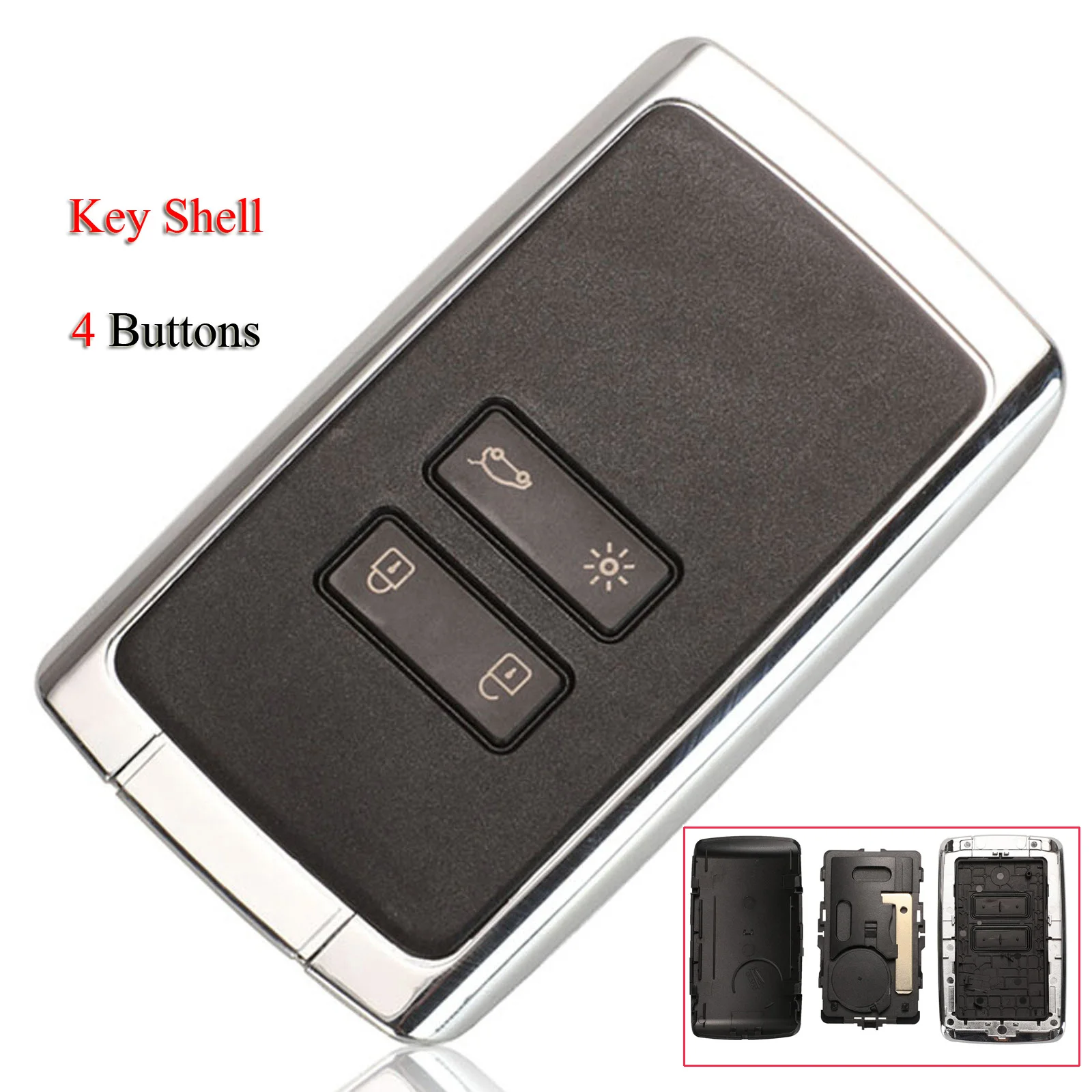 

jingyuqin 10PCS/Lot Remote Car Key Shell For Renault Megane Scenic IV Duster Cuptur Koleos Cover Case Keyless Black/Silver Side