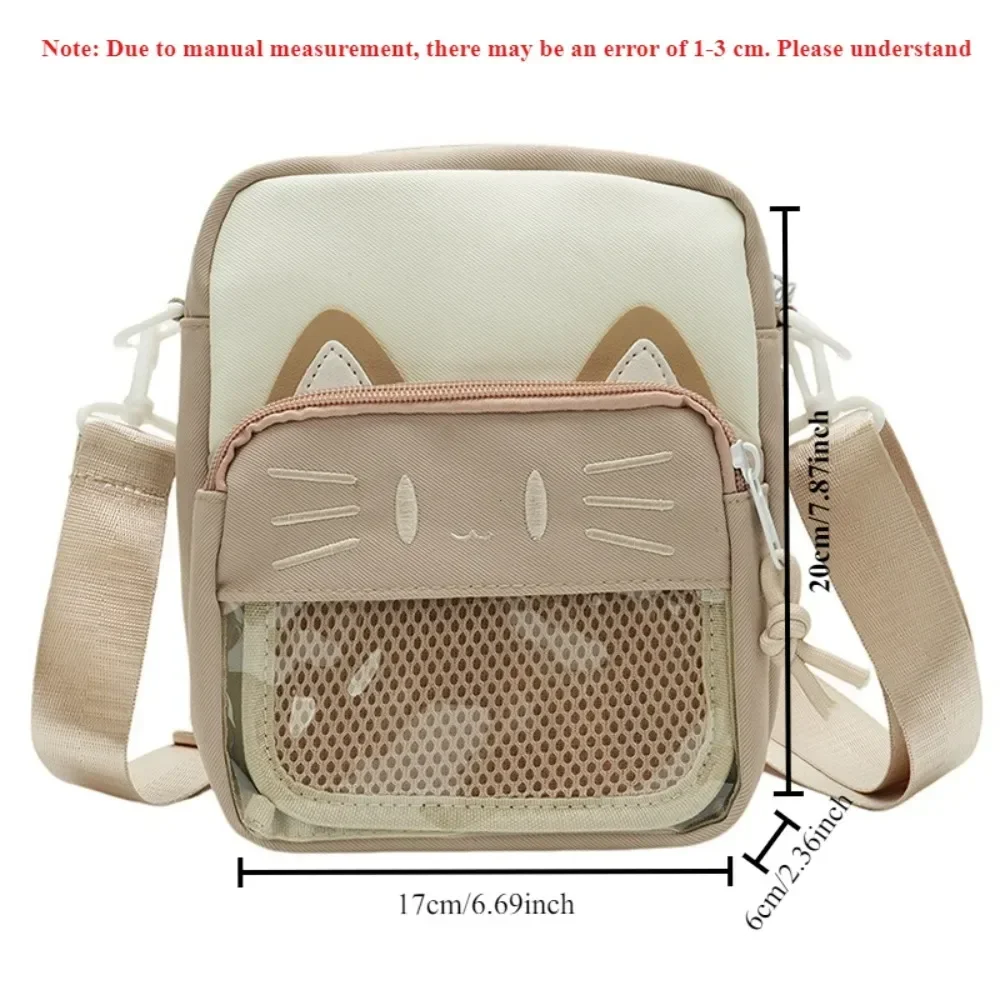 الاتجاه النساء Ita حقائب لطيف الكرتون القط المطرزة سيدة ركاب حقيبة شارة ذاتية الصنع حقيبة عادية أنثى حقائب كروسبودي حقيبة يد ومحفظة #6