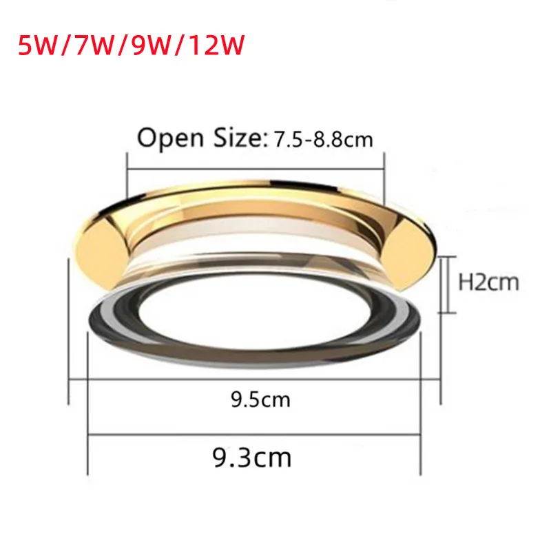 AC220V LED Crystal Downlight 5W 7W 9W 12W Recessed Ceiling Spot Light for Living Room Bedroom Kitchen Lamp