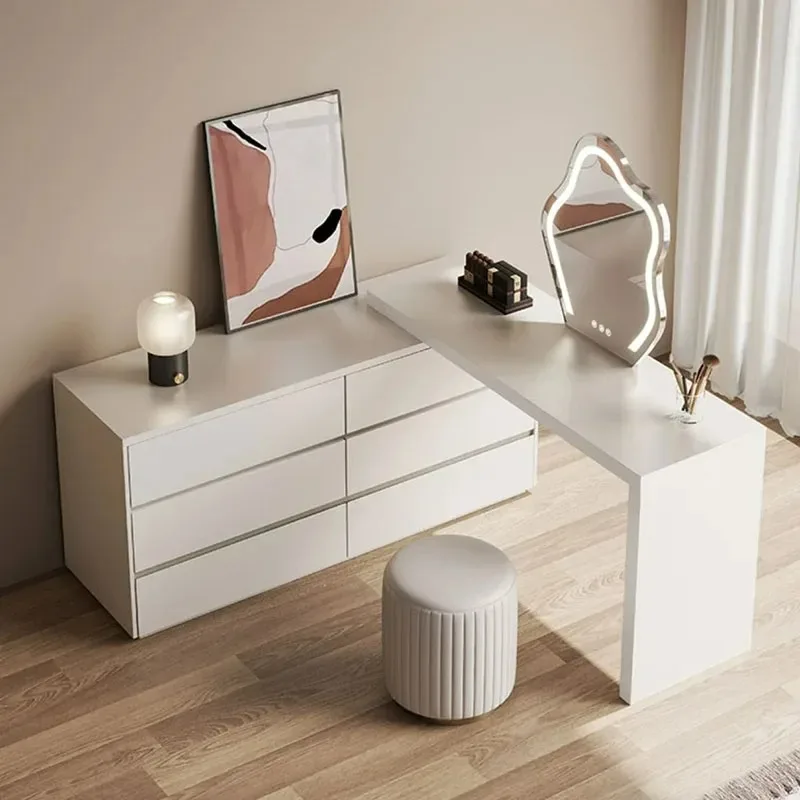 Factory Direct 2026 Simple Cabinet Storage Dressing Table Luxury Multifunctional Makeup Bedroom Desk Charm Dressing Table Nordic