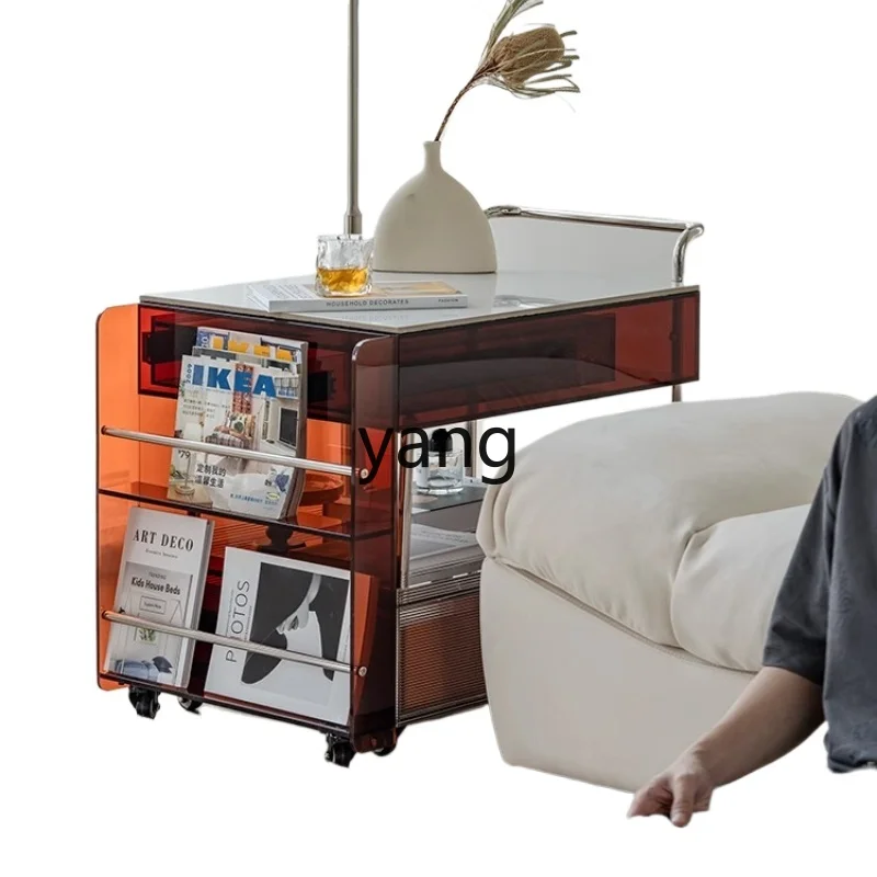 LTT， movable cart living room coffee table surrounding stove tea making small apartment rock slab tea cabinet
