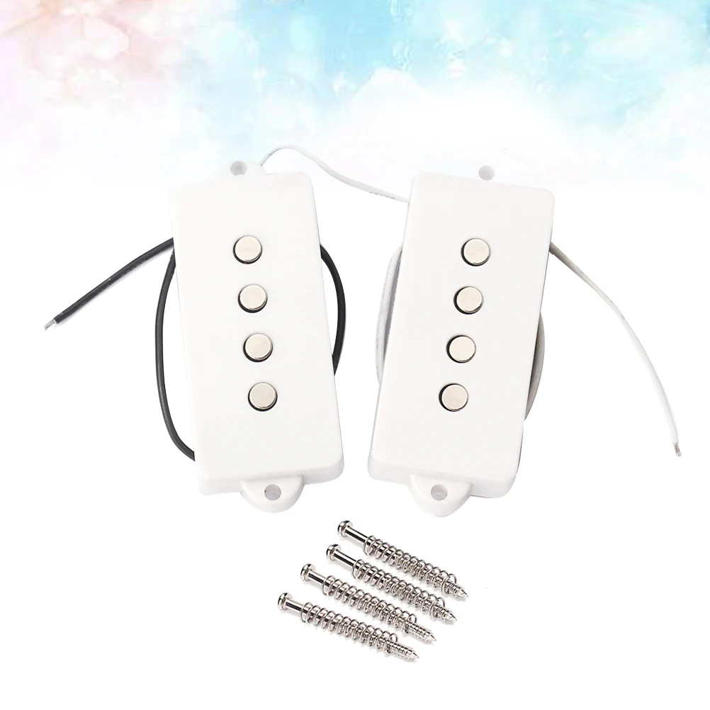 

4 String Electric Bass Pickups Bridge Neck Pickups Set for PB Bass Guitar Open Style Guitar Parts and Accessories GMB12 White
