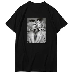 Kate Moss Cara Delevingne Classic Graphic T Shirts Short Sleeve t-shirts Tops Tee Graphic T Shirts Summer Harajuku Men Clothing