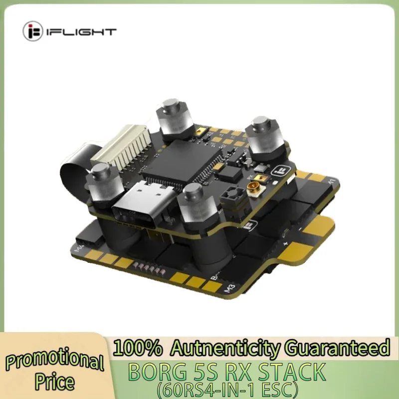

IFlight Borg 5S RX Stack с полетным контроллером Borg 5S RX FC / регулятором скорости Borg 60RS ESC для FPV-гонок