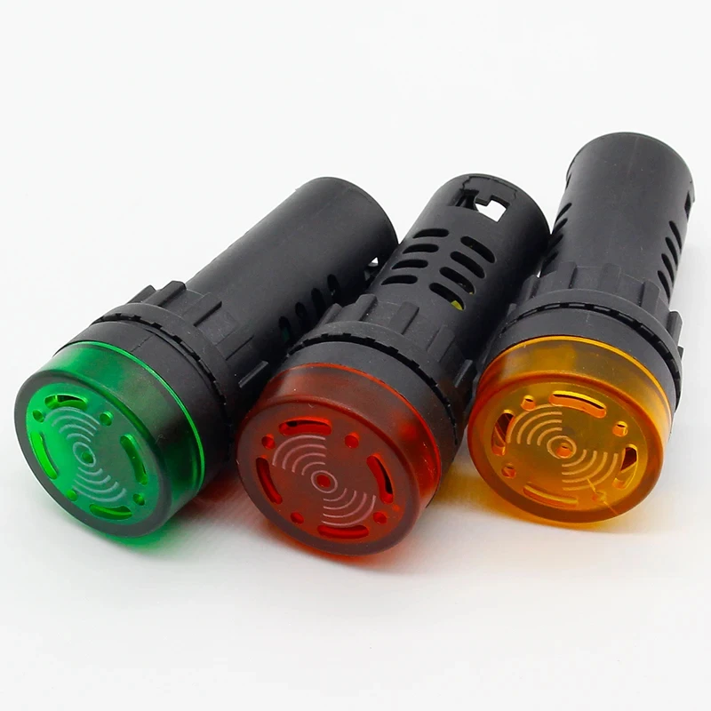 1pcs 22mm Panel Mount  led Indicator buzzer 12V 24V 110V 220V led buzzer