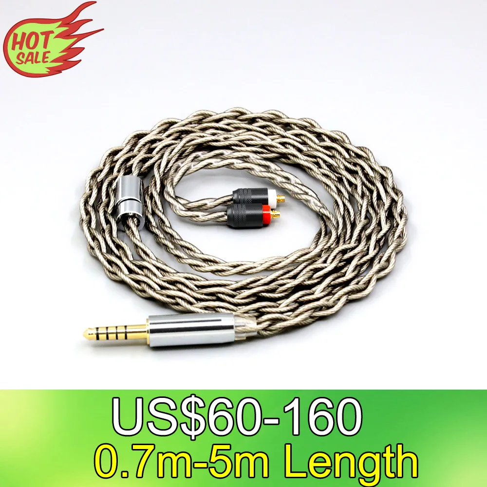 99% Pure Silver + Graphene Silver Plated Shield Earphone Cable For Sony IER-M7 IER-M9 IER-Z1R Headset 4 core 1.8mm LN007942